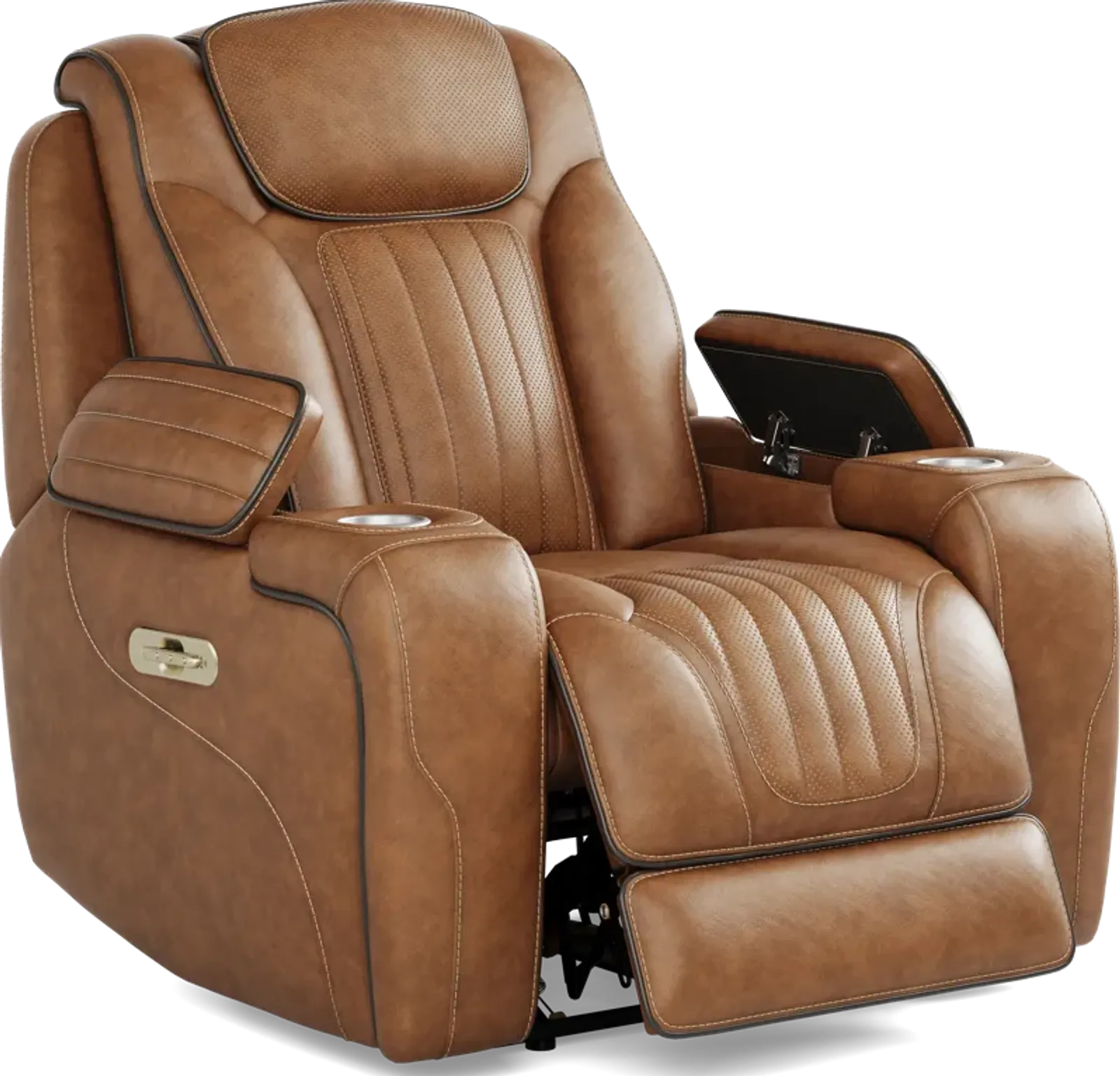Amplify Brown Leather Triple Power Recliner