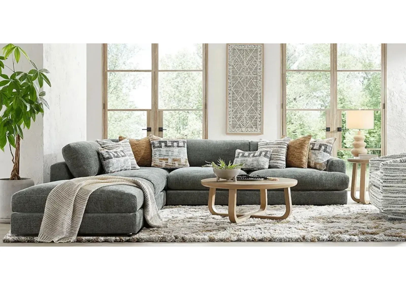 Montecito Charcoal 7 Pc Sectional Living Room