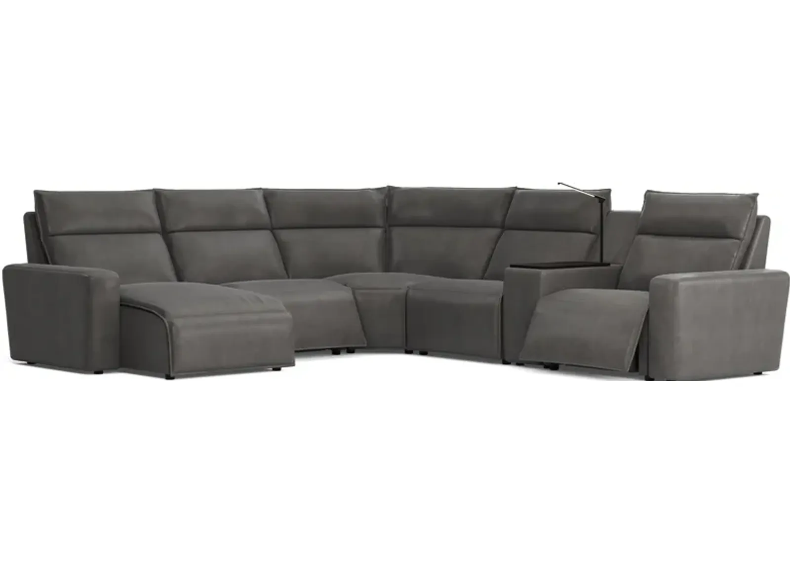 Charcoal 6 Pc Dual Power Reclining ModularTwo