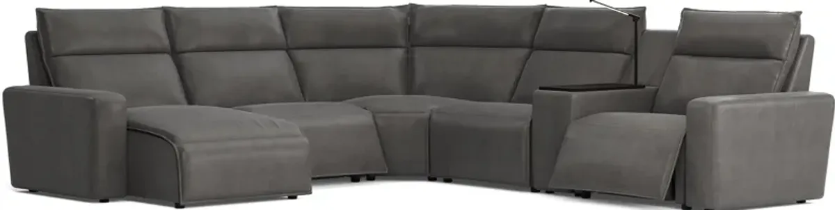 Charcoal 6 Pc Dual Power Reclining ModularTwo