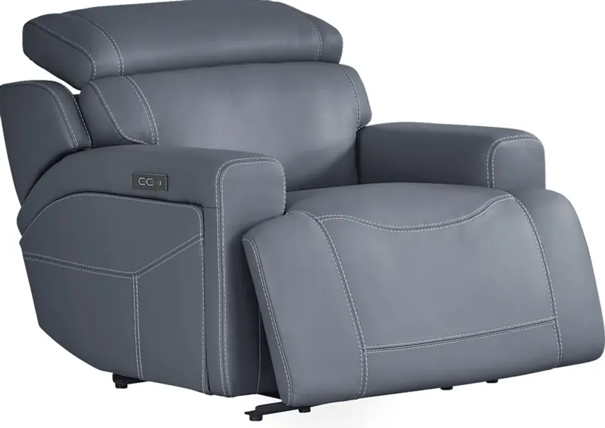 Alessio Navy Dual Power Recliner