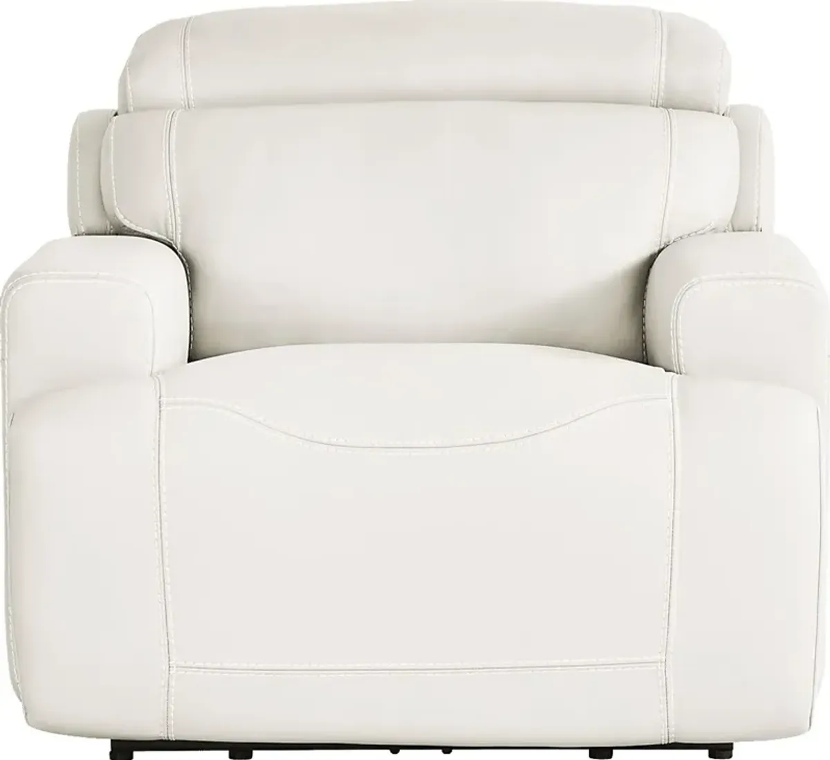 Alessio White Leather Dual Power Recliner