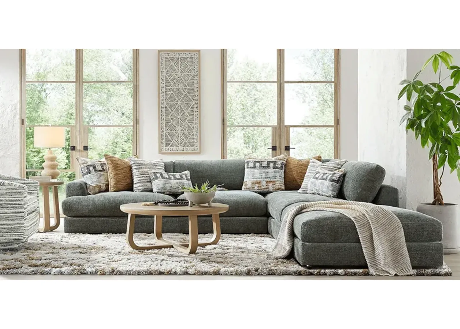 Montecito Charcoal 8 Pc Sectional Living Room