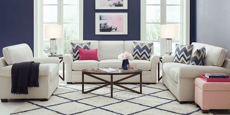 Bellingham Off-White Textured 7 Pc Living Room