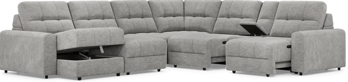 Meriwether Gray 7 Pc Power Slider Sectional
