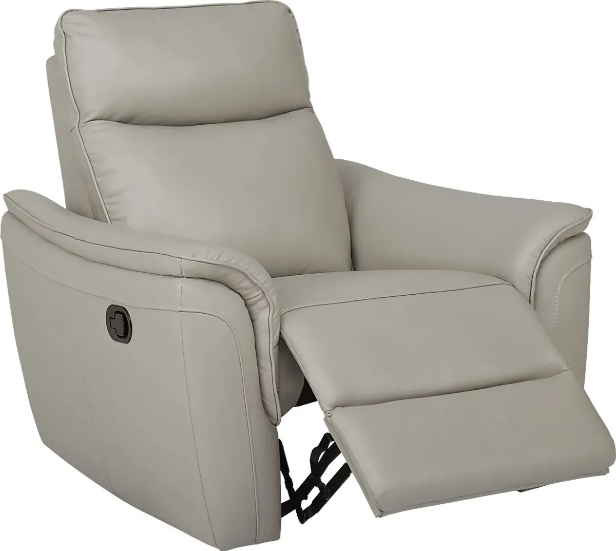 Naples Light Gray Leather Recliner