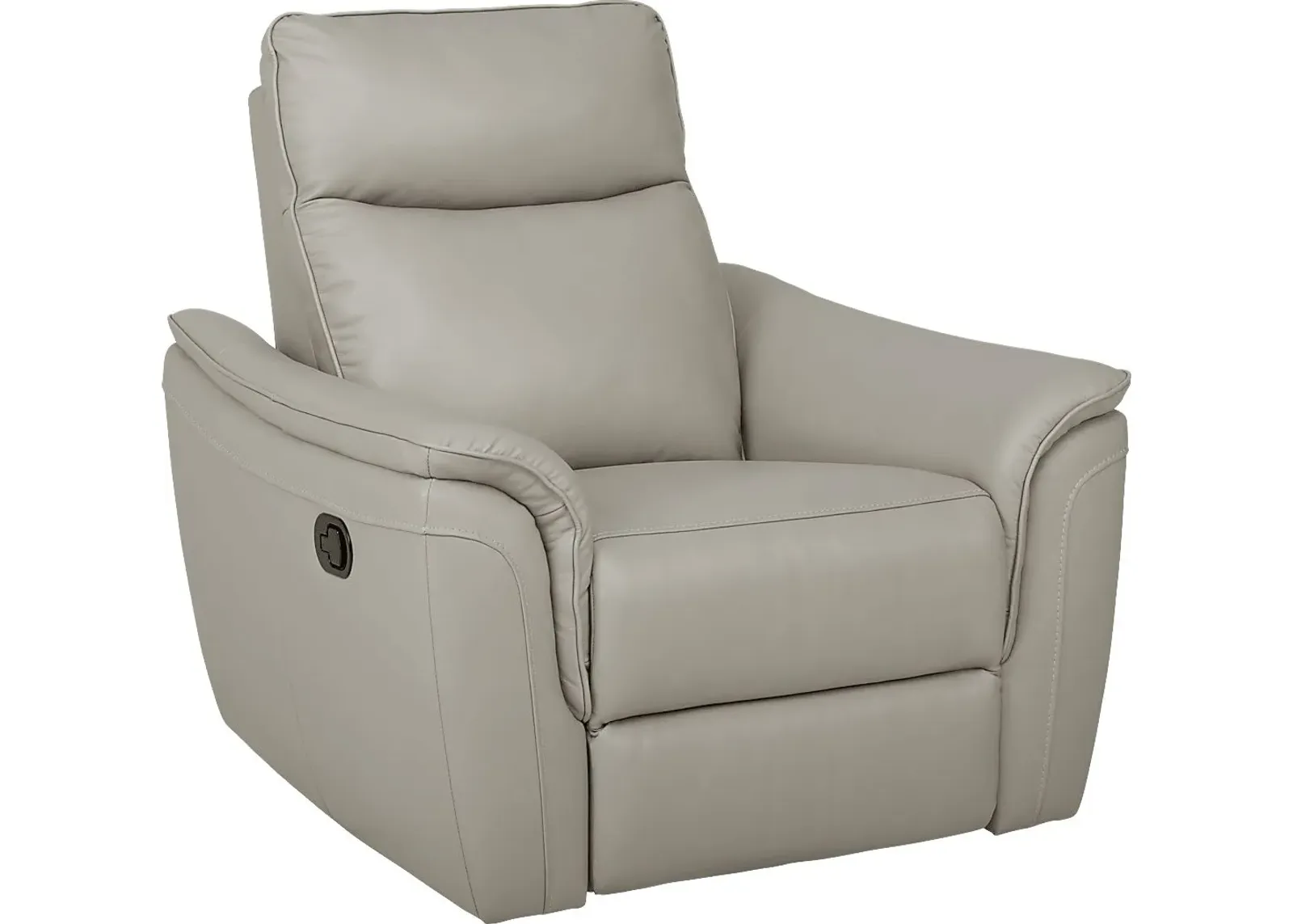 Naples Light Gray Leather Recliner