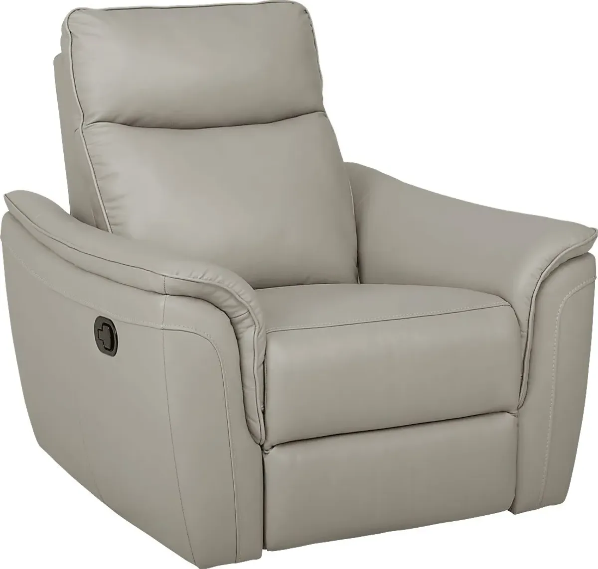 Naples Light Gray Leather Recliner