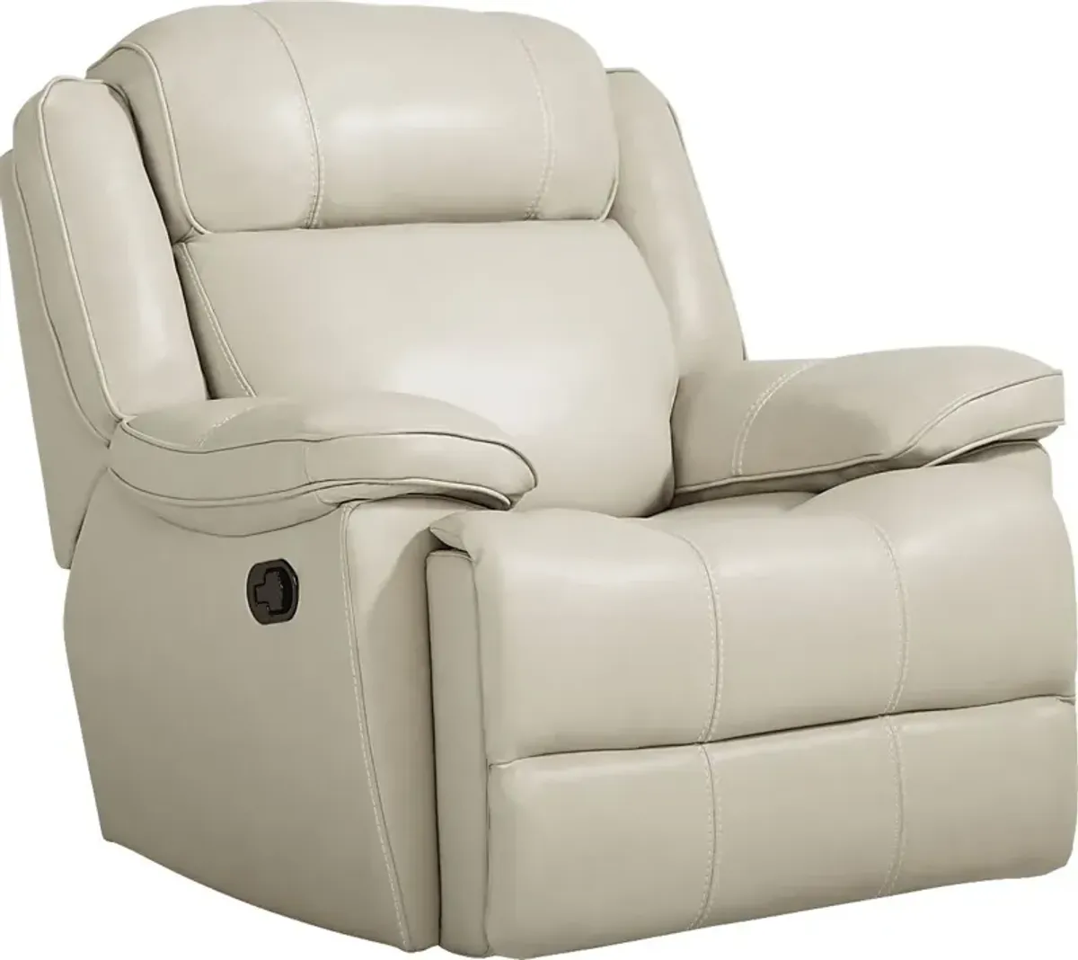 West Valley Beige Leather Glider Recliner