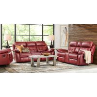 Antonin Red Leather 8 Pc Reclining Living Room
