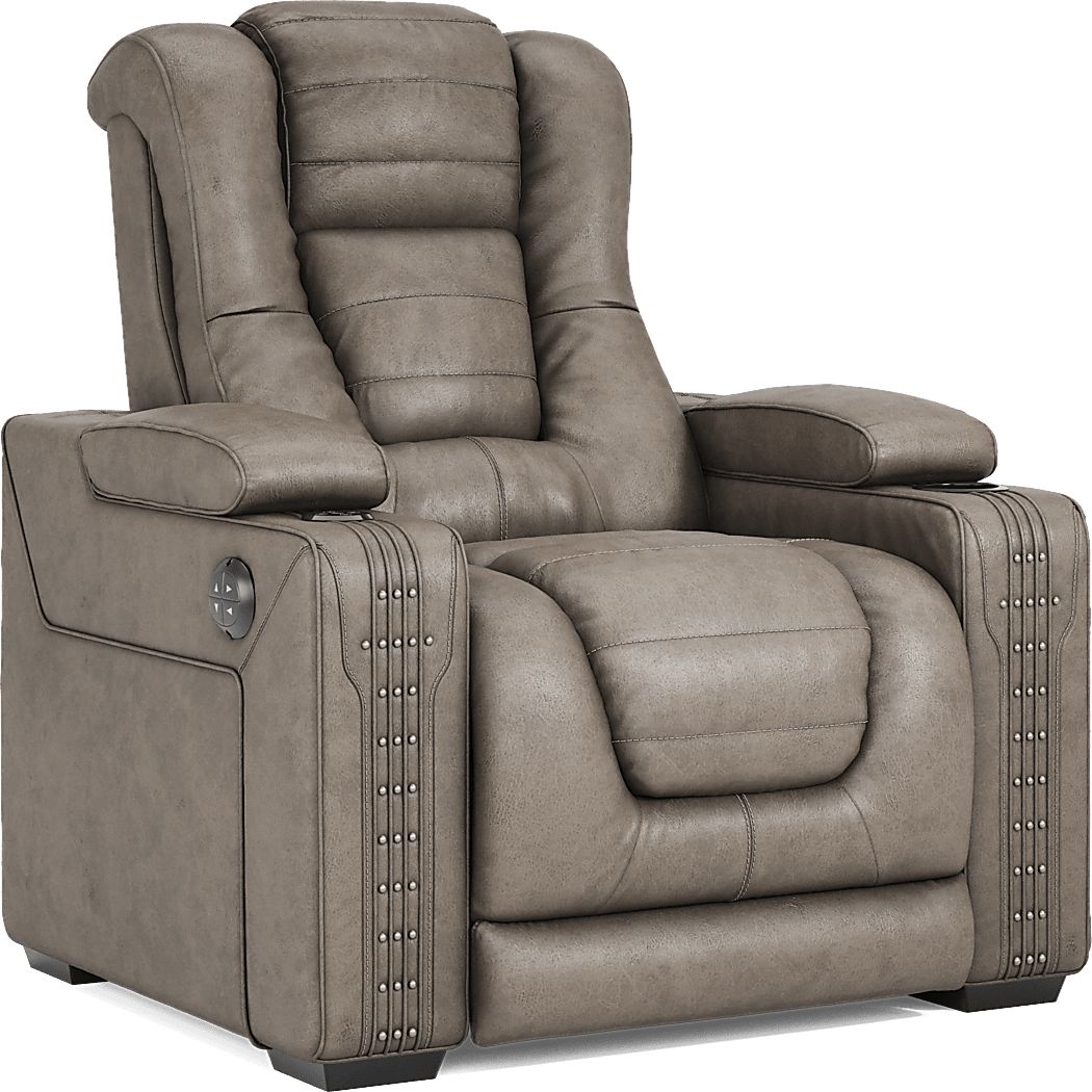 Chief Taupe 8 Pc Living Room with Dual Power Reclining Sofa