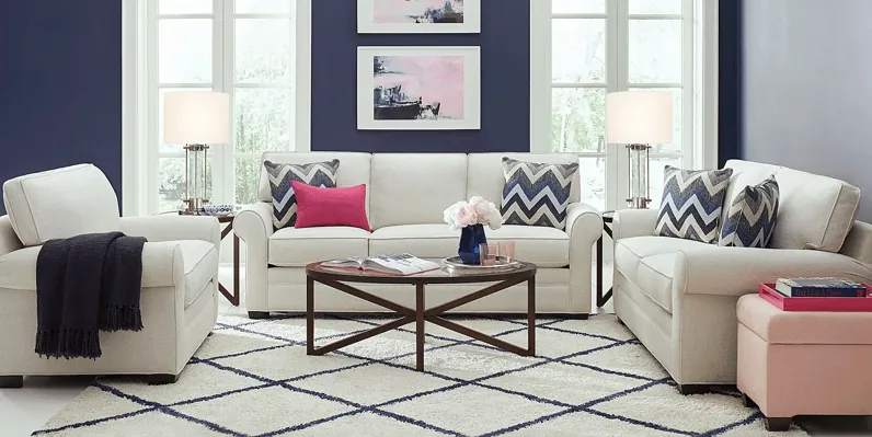 Bellingham Off-White Textured 8 Pc Living Room