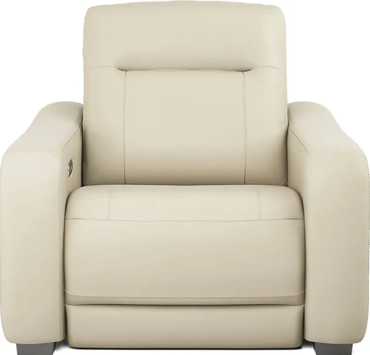 Newport Almond Leather Dual Power Recliner