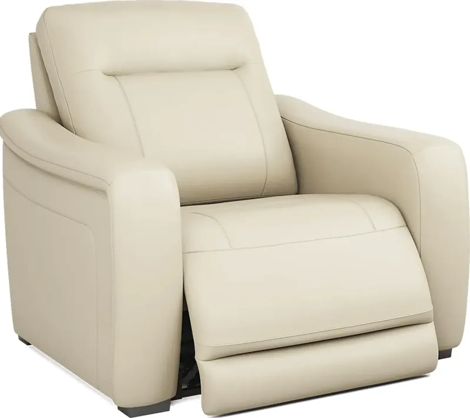 Newport Almond Leather Dual Power Recliner