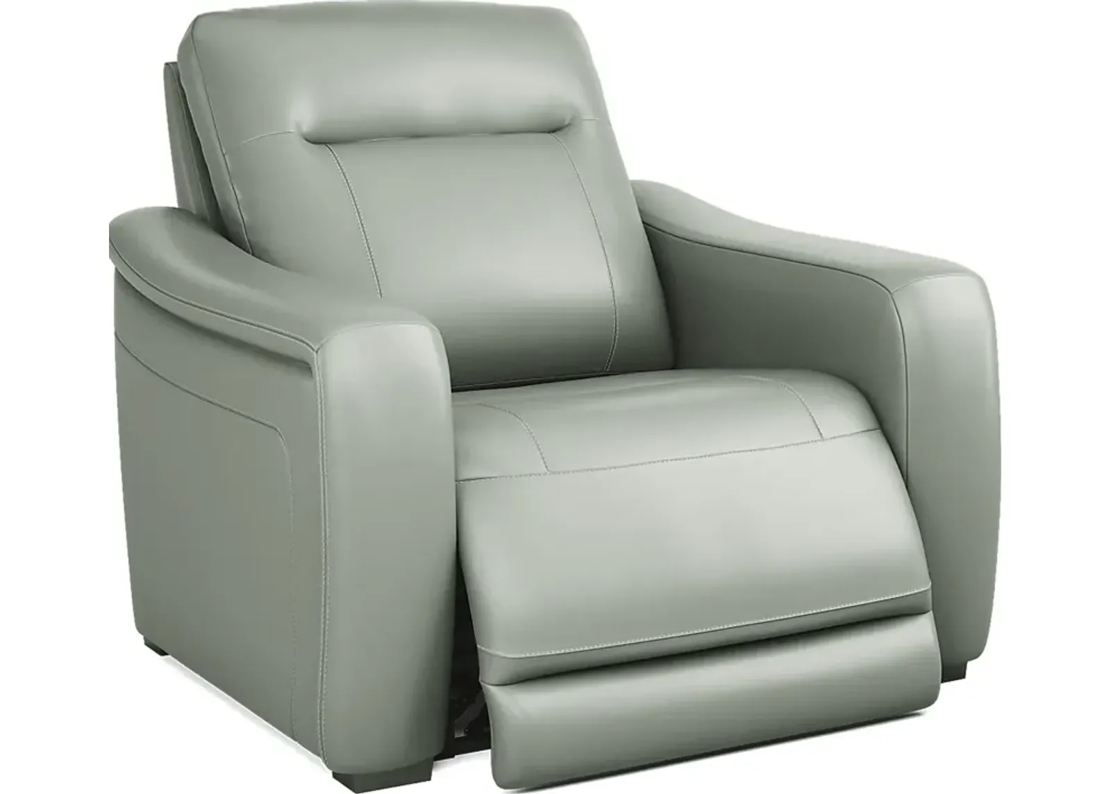 Newport Mint Leather Dual Power Recliner