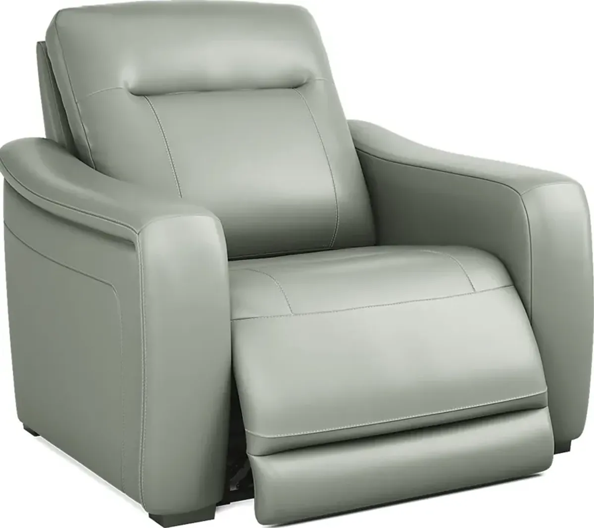 Newport Mint Leather Dual Power Recliner