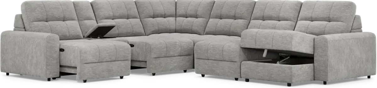 Meriwether Gray 7 Pc Power Slider Sectional