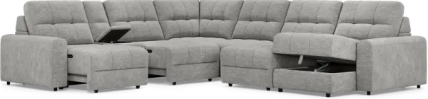 Meriwether Gray 7 Pc Power Slider Sectional