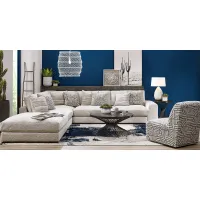 Monterey Park Off-White 7 Pc Sectional Living Room