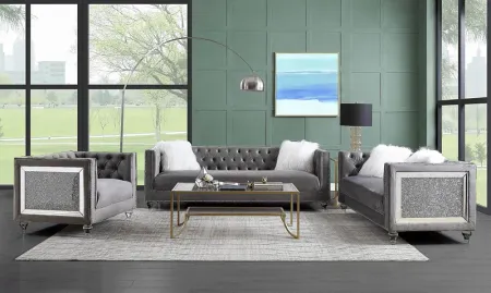 Bayporte Gray Loveseat with Two Pillows