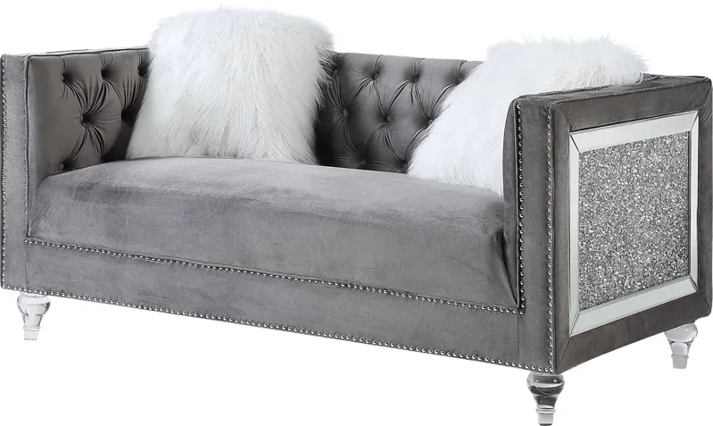 Bayporte Gray Loveseat with Two Pillows