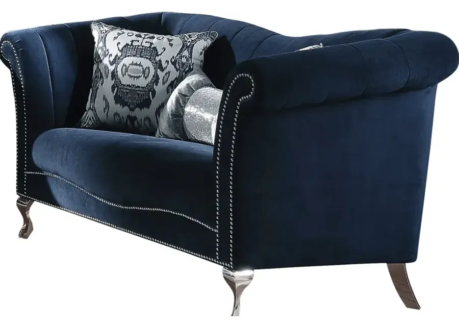 Berean Blue Loveseat with Two Pillows