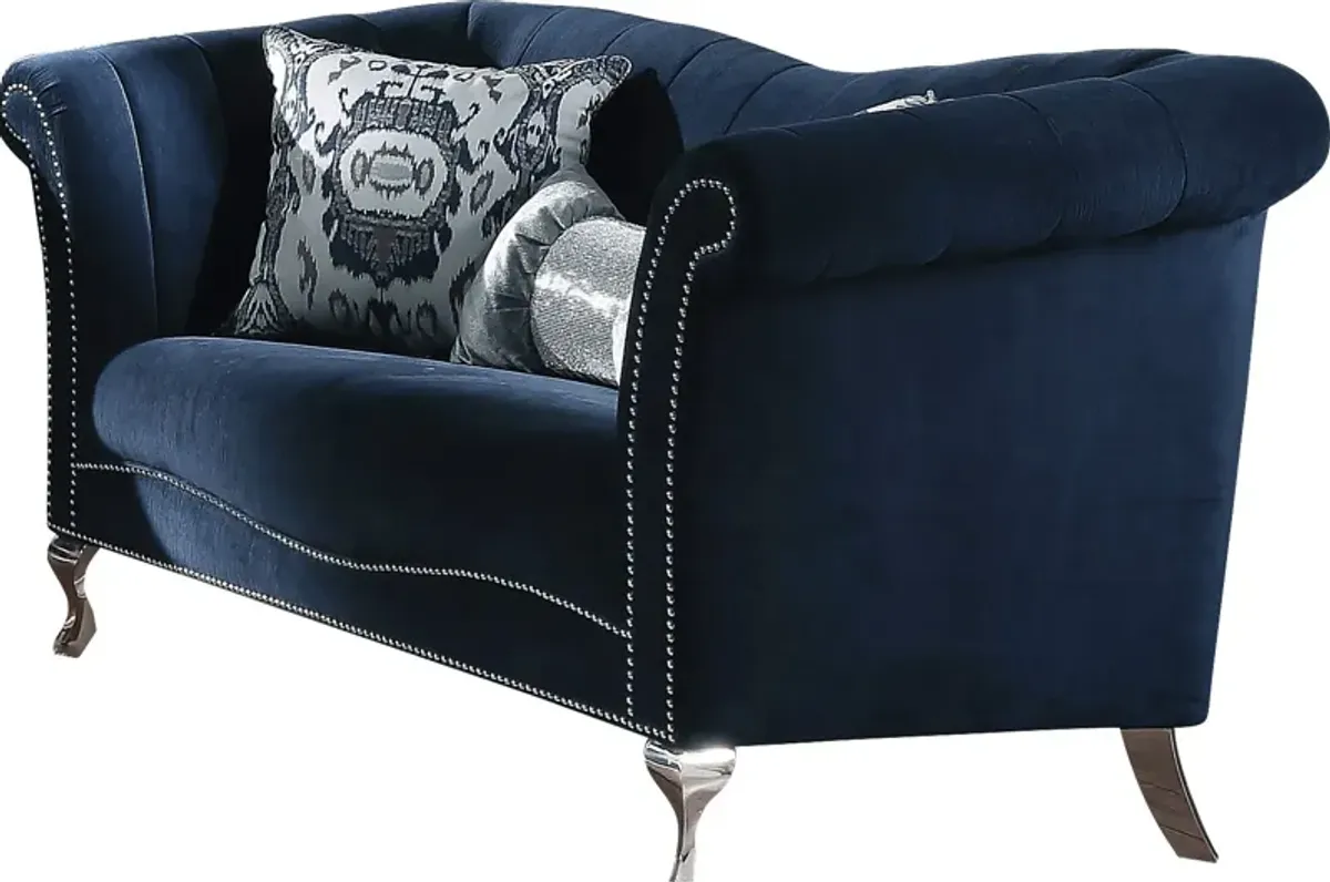 Berean Blue Loveseat with Two Pillows