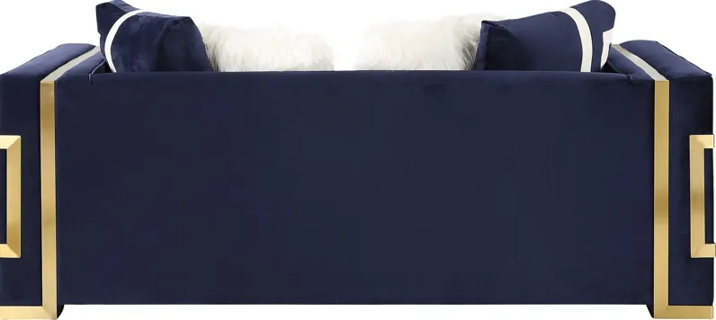 Catowba Blue Loveseat with Four Pillows