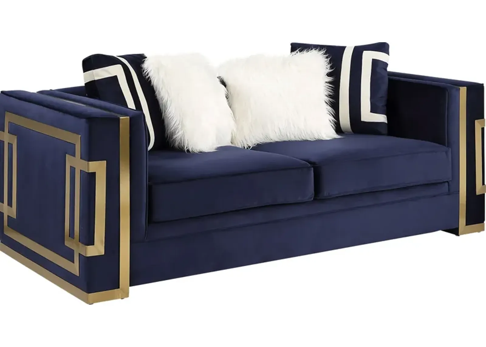 Catowba Blue Loveseat with Four Pillows