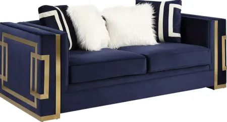Catowba Blue Loveseat with Four Pillows
