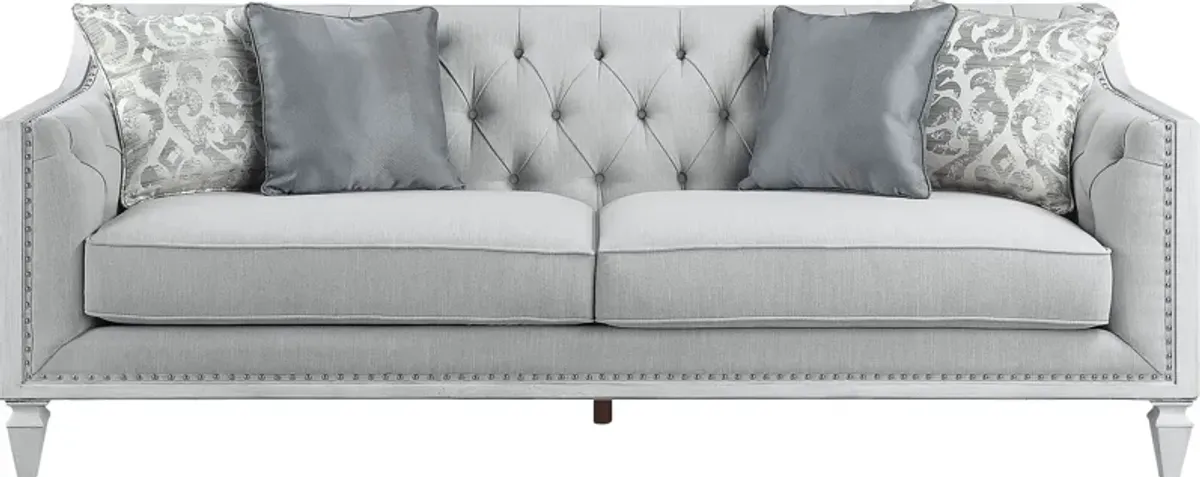 Blinn Light Gray Sofa with Four Pillows