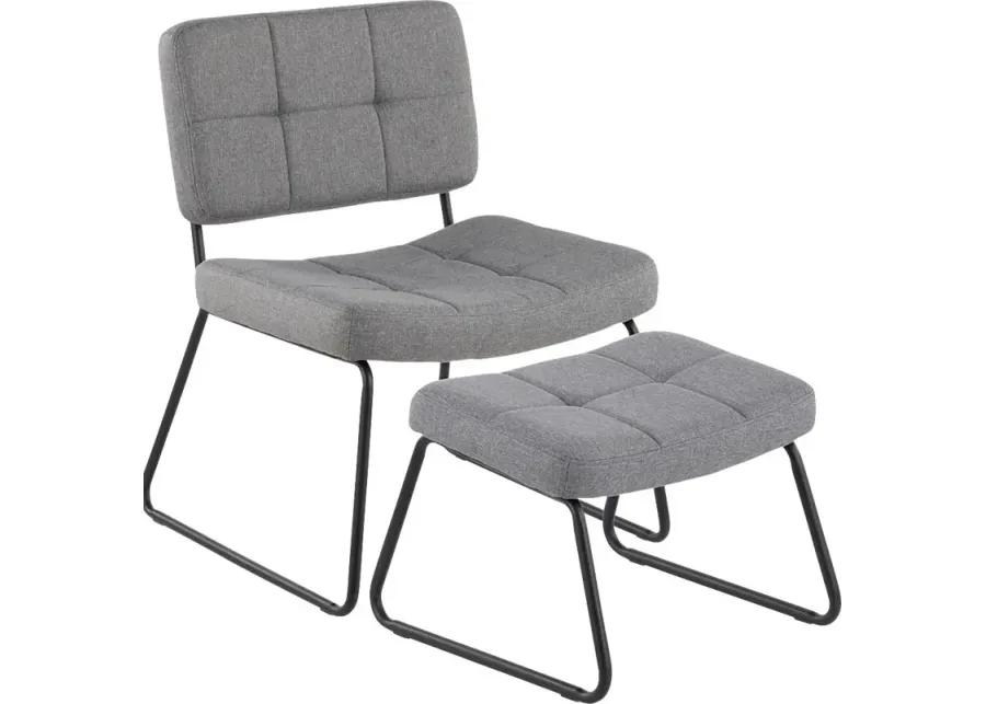 Beechtree Gray Accent Chair and Ottoman