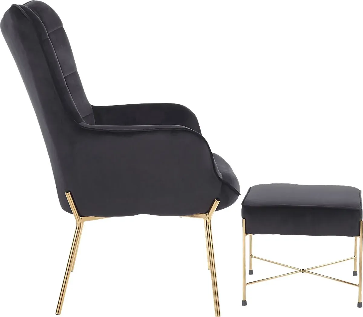 Desmare Black Accent Chair and Ottoman