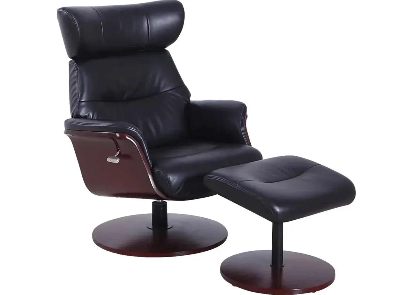 Shubrick Black Recliner and Ottoman