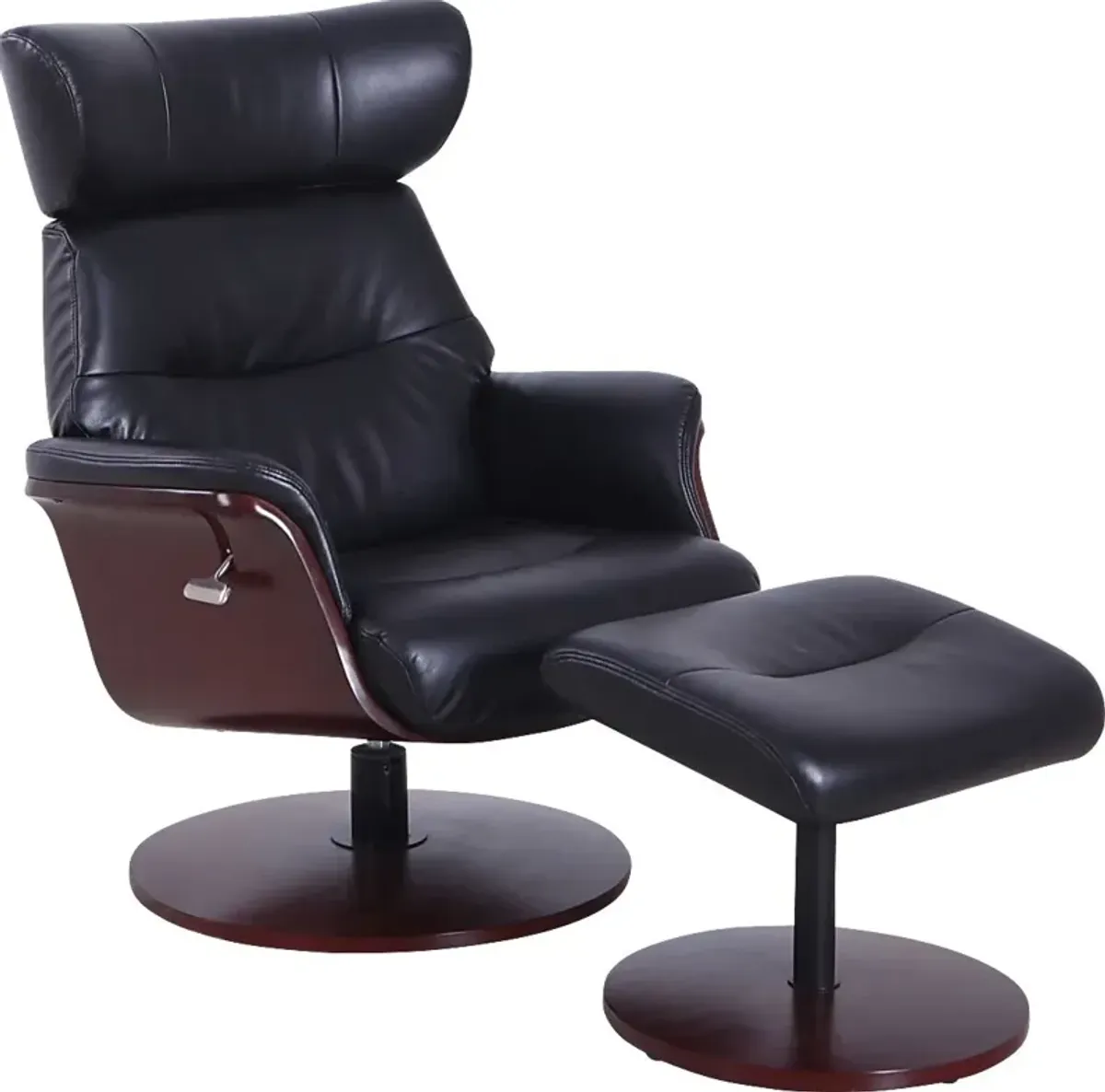 Shubrick Black Recliner and Ottoman