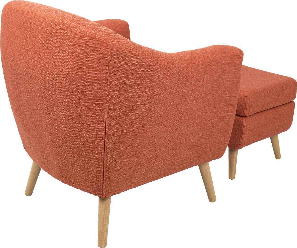 Rozelle Orange Accent Chair & Ottoman