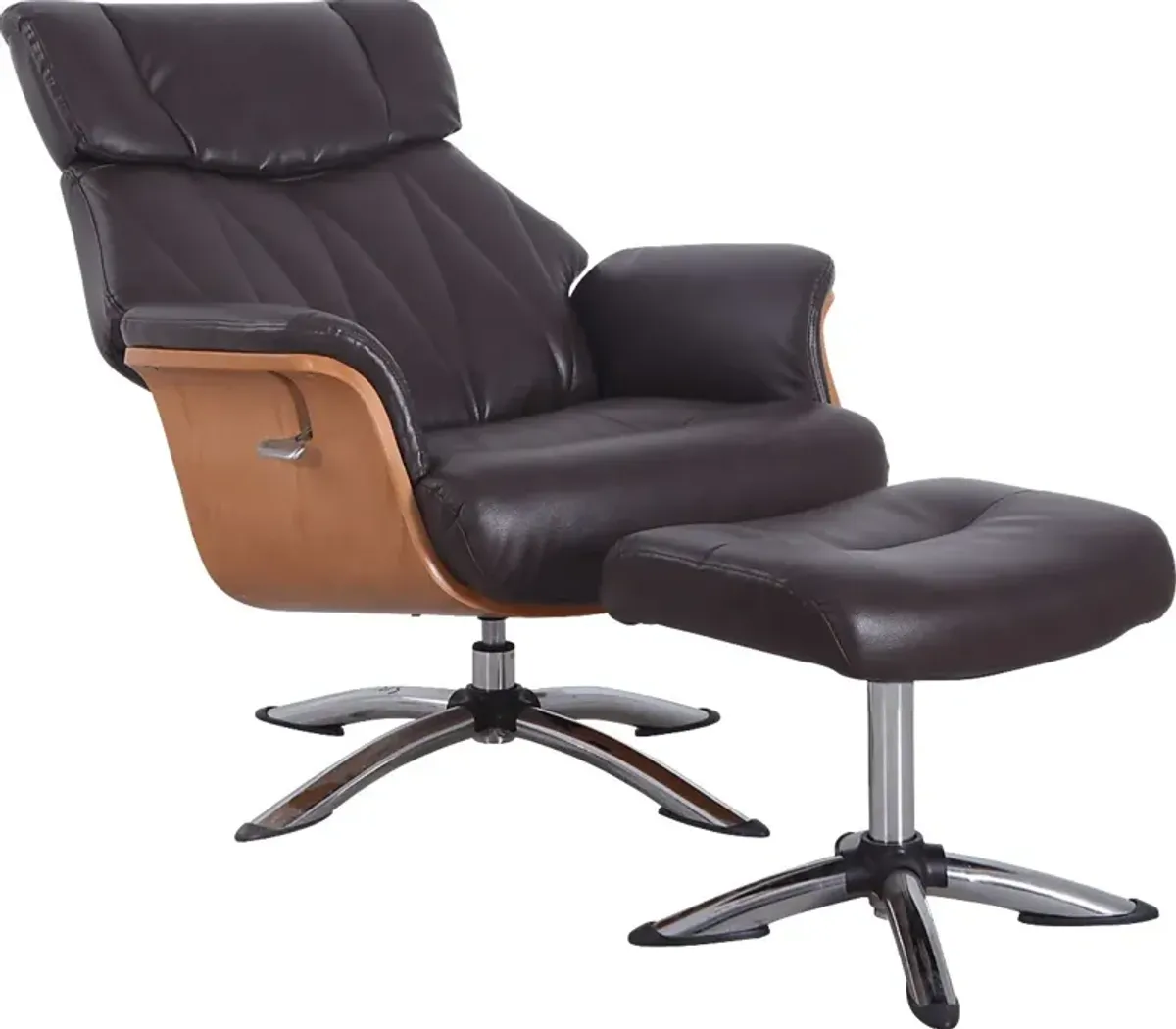 Crozat Espresso Recliner and Ottoman