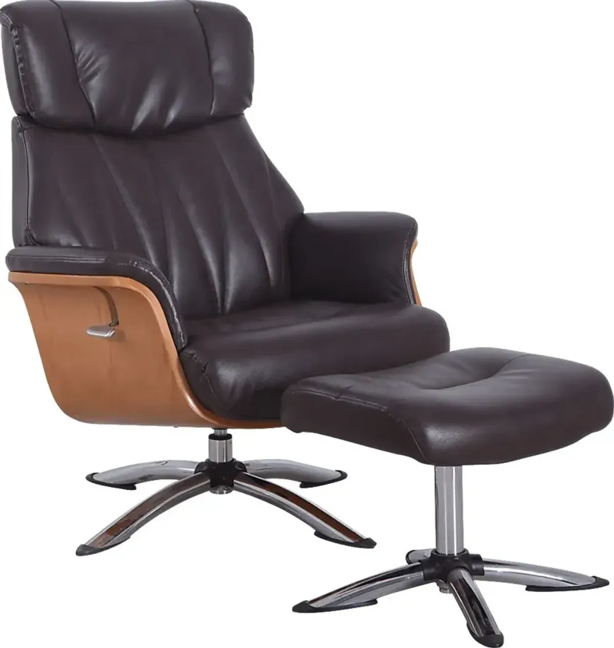 Crozat Espresso Recliner and Ottoman