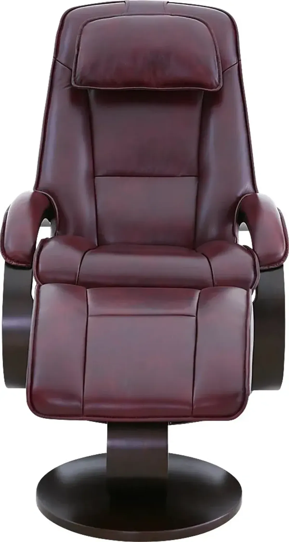 Oslo Collection Bergen Burgundy Recliner and Ottoman