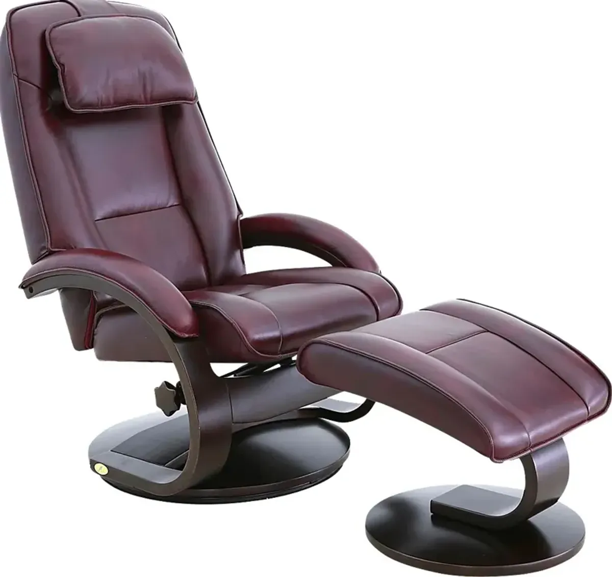 Oslo Collection Bergen Burgundy Recliner and Ottoman