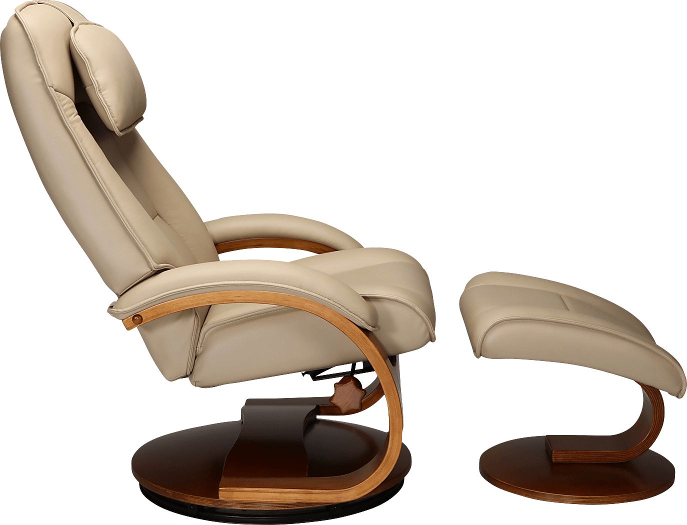 Oslo Collection Bergen Tan Recliner and Ottoman