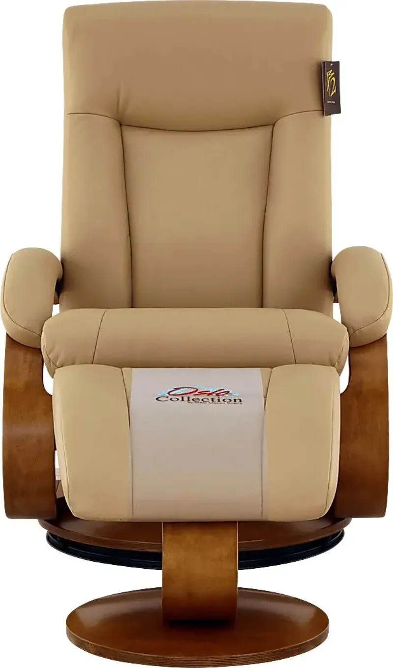 Oslo Collection Hamar Tan Recliner & Ottoman