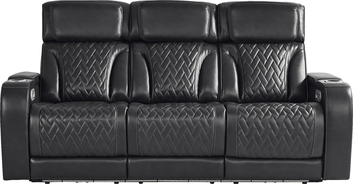 Port Royal Midnight Leather 2 Pc Triple Power Reclining Living Room