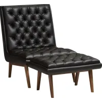 Minneha Black Accent Chair and Ottoman