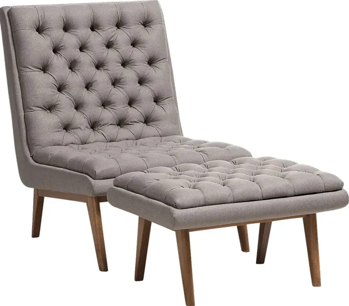 Minneha Gray Accent Chair and Ottoman