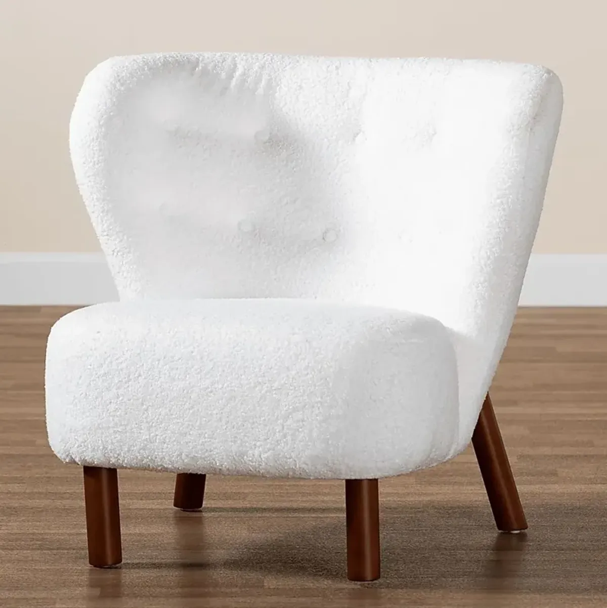 Aylera White Accent Chair