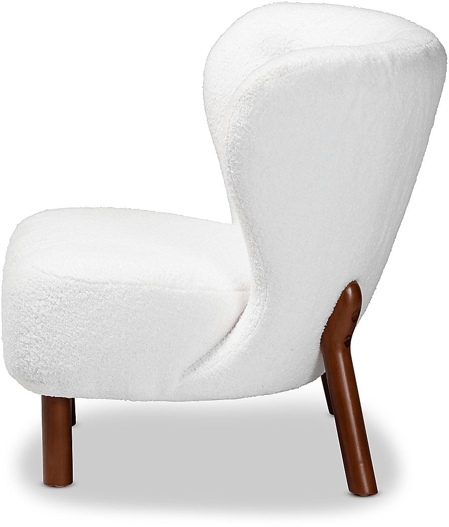 Aylera White Accent Chair