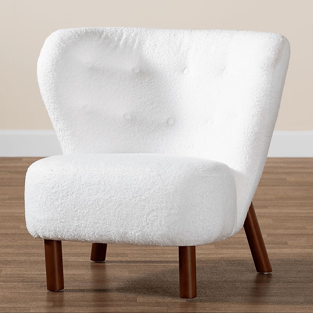Aylera White Accent Chair