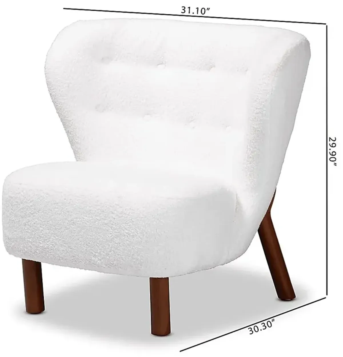 Aylera White Accent Chair