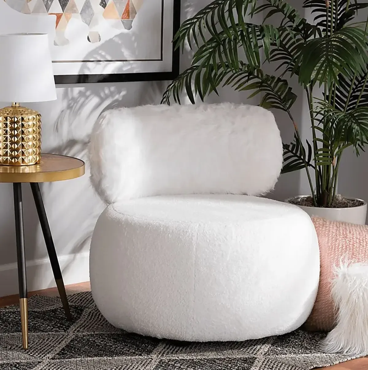 Cabrayla White Accent Chair